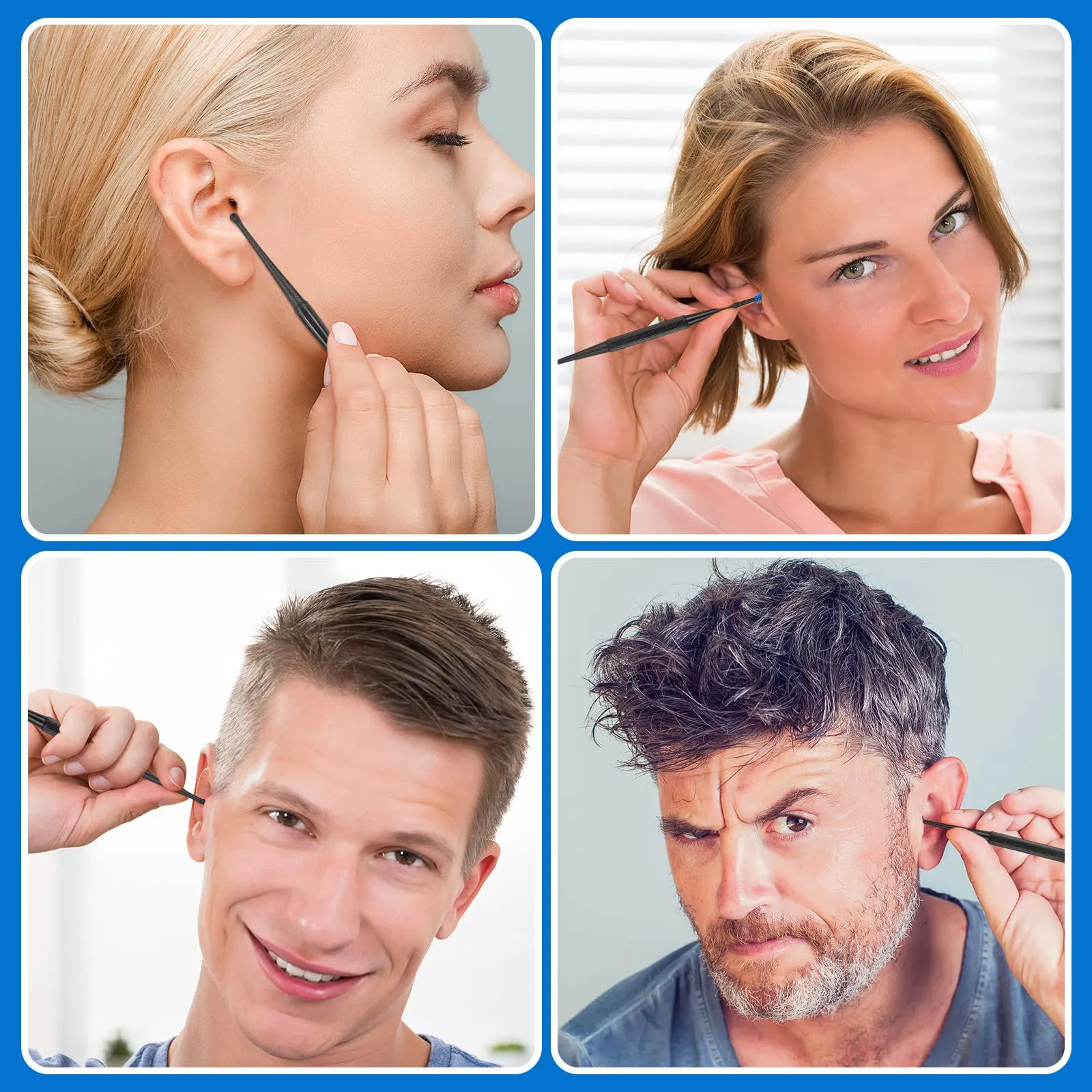 6 Pieces Grips Earwax Remover Spiral Silicone Reusable Ear Cleaner Soft Ear Wax Removal Tool Ear Picker Flexible Double Sided Head Ear Wax Removal Kits for Adults Kids