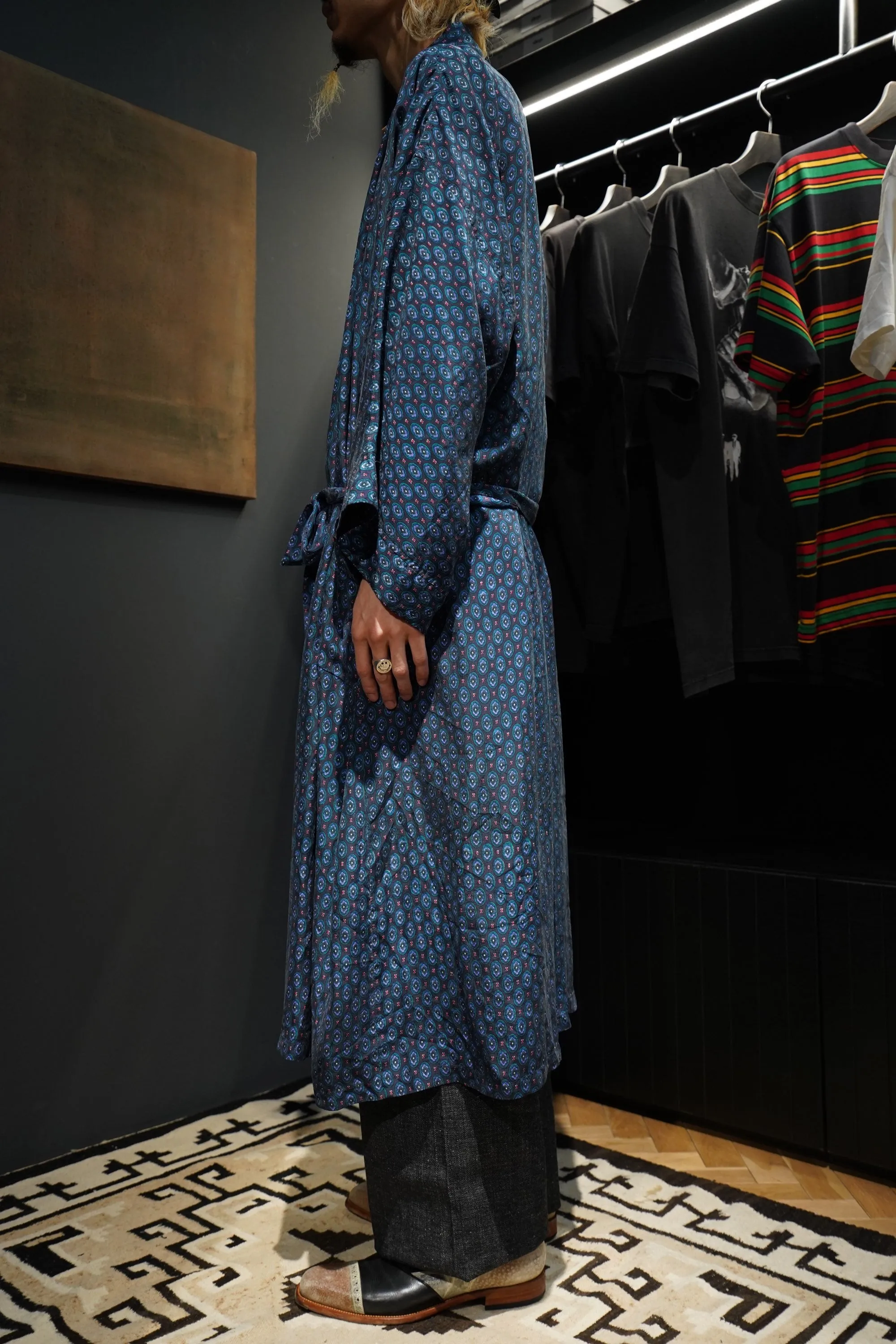 DIOR silk Gown Coat(BLUE)