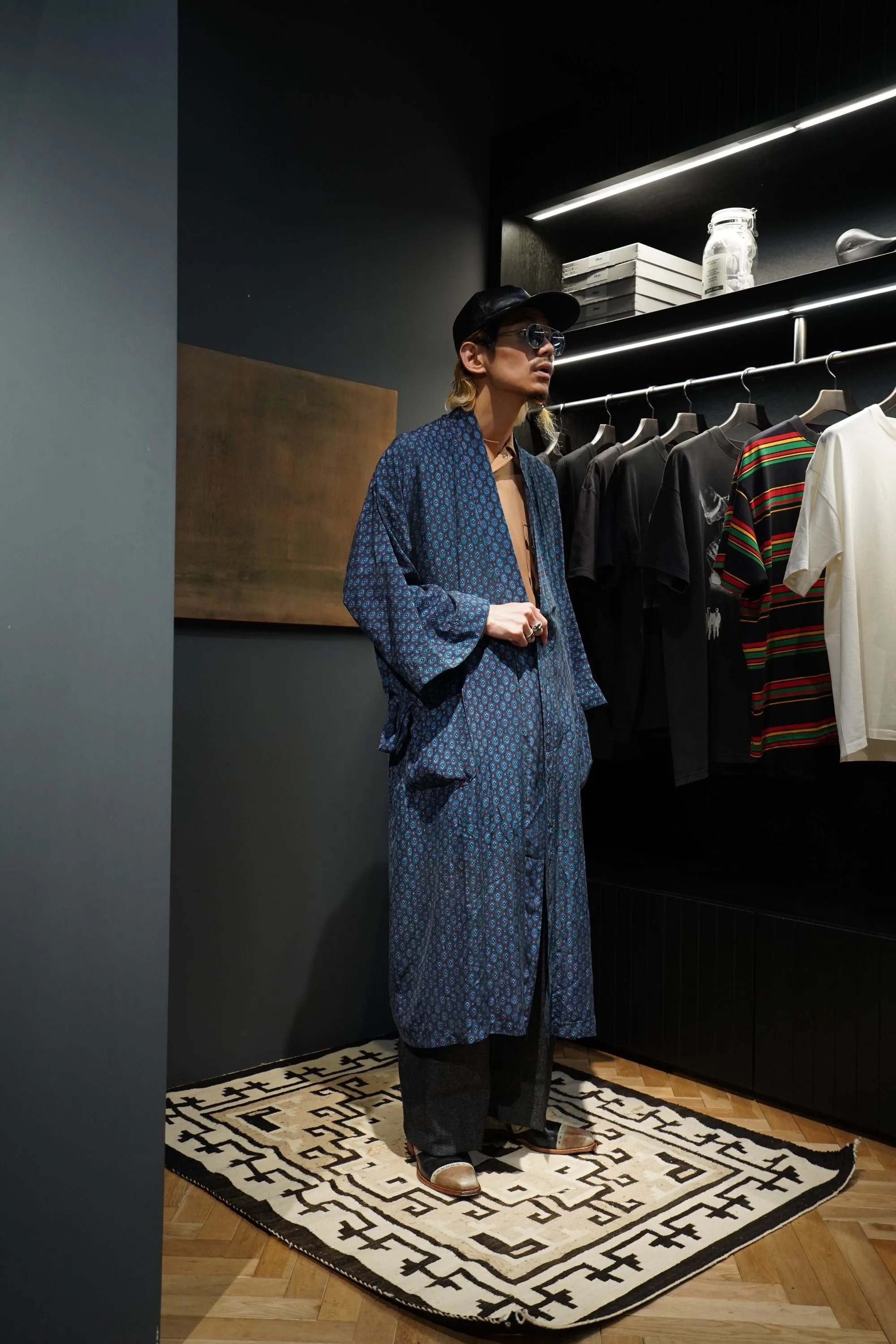 DIOR silk Gown Coat(BLUE)