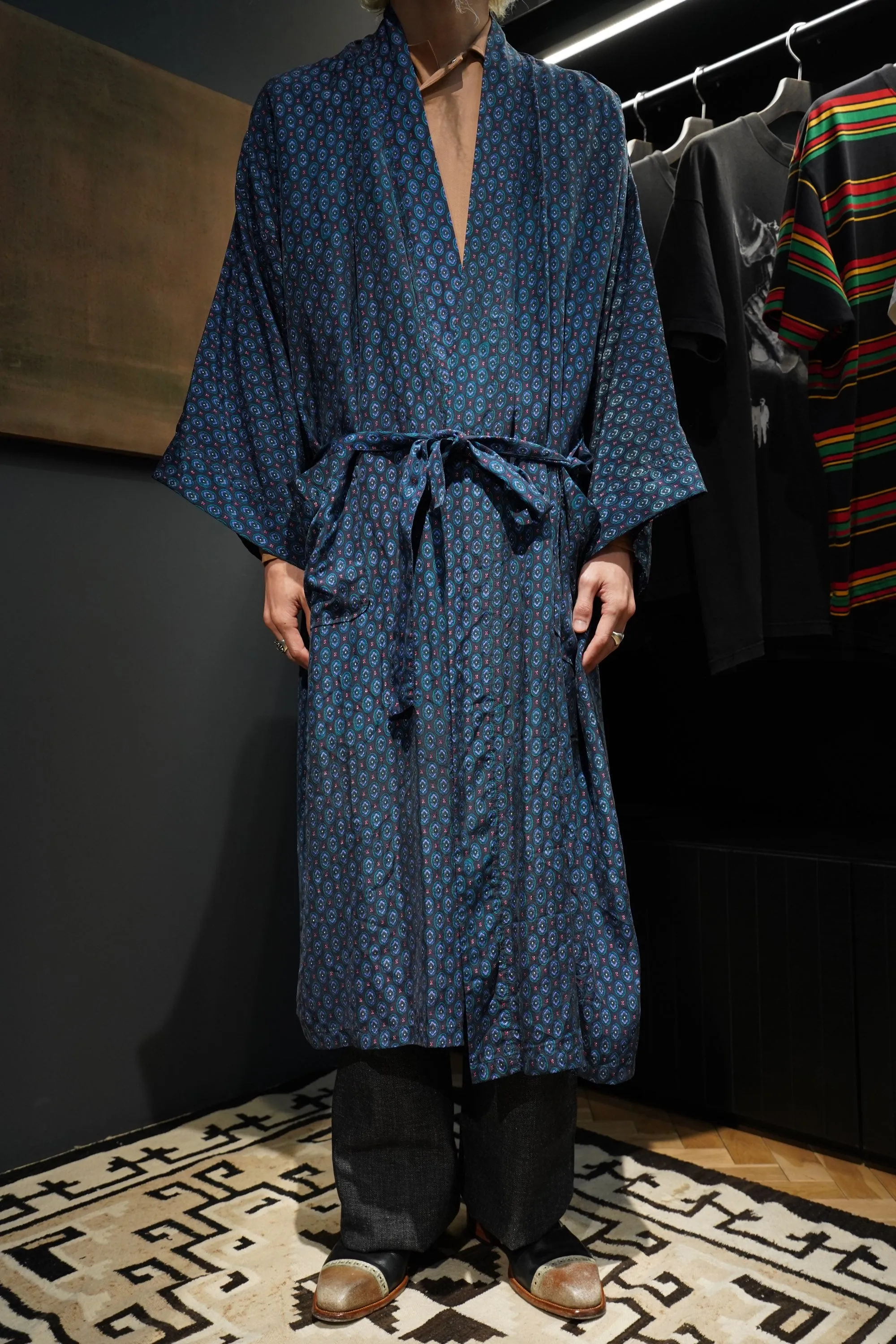 DIOR silk Gown Coat(BLUE)