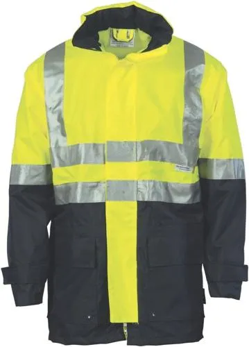 DNC 3867  Hi Vis Fluro Breathable Rain Jacket with Tape