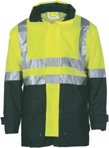 DNC 3867  Hi Vis Fluro Breathable Rain Jacket with Tape