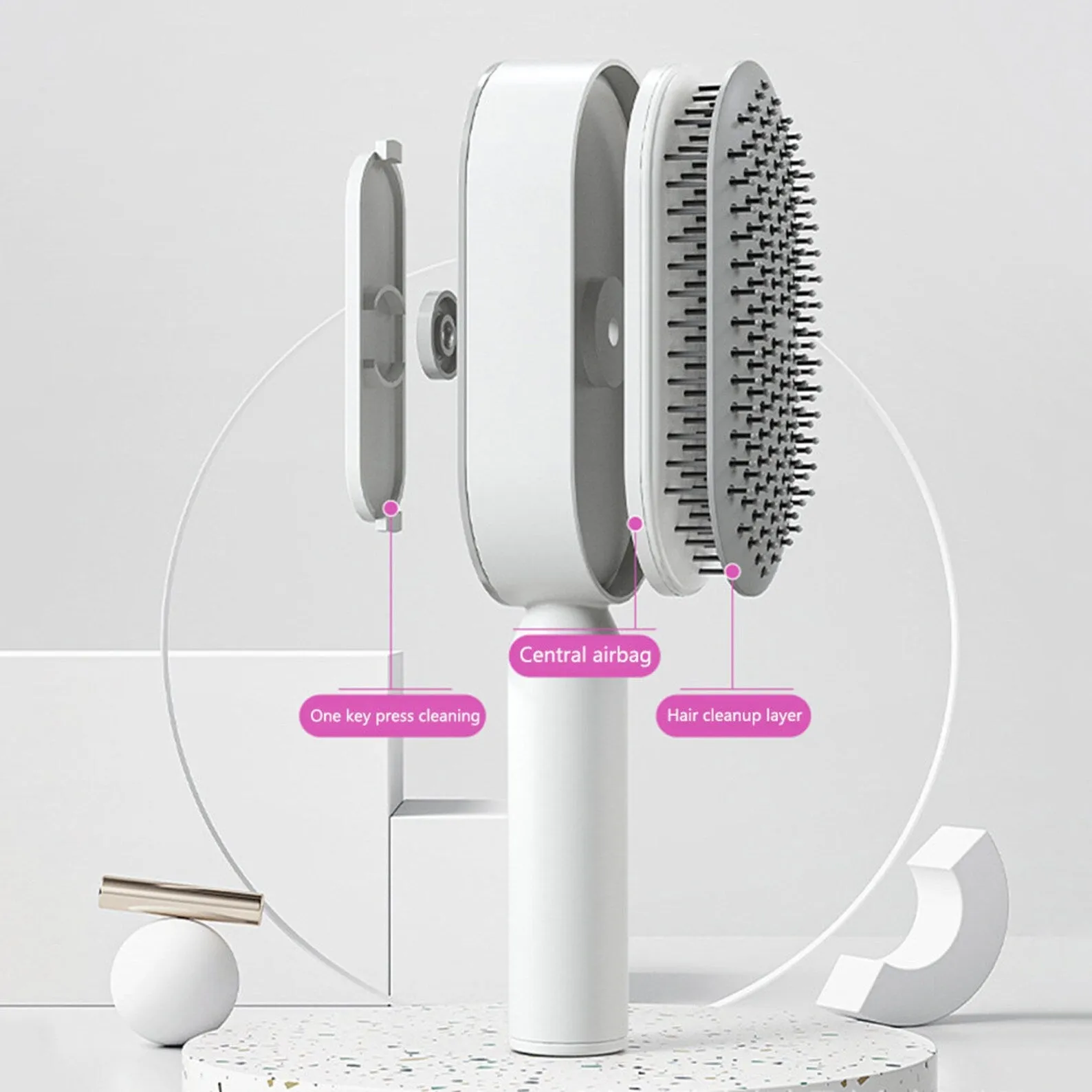 HairGenius Self Cleaning Hair Brush