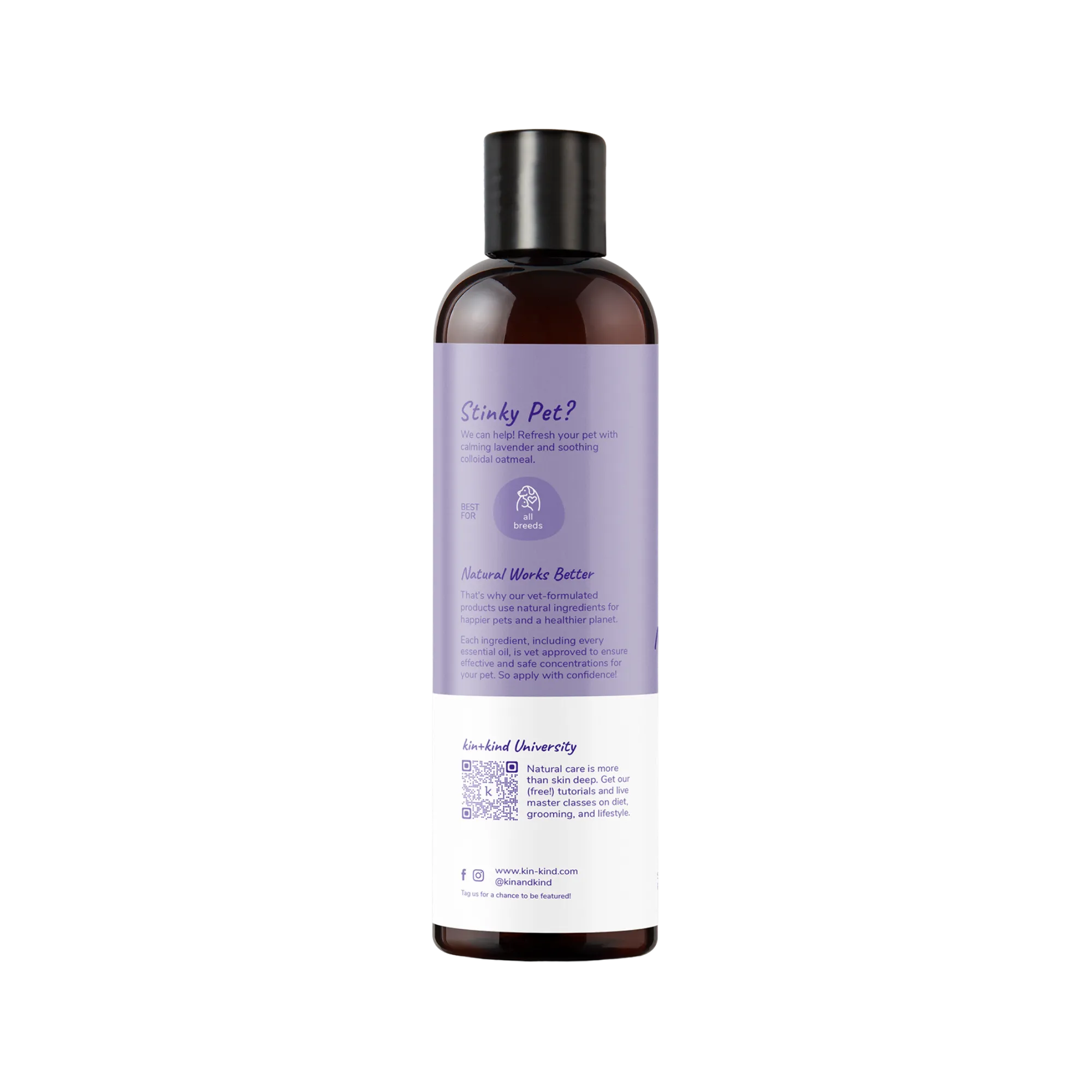 Kin Kind Oatmeal Natural Shampoo for Dogs & Cats Lavender, 12 oz