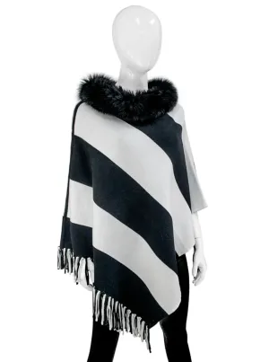 Reversible Poncho [Black/White-POYU10]
