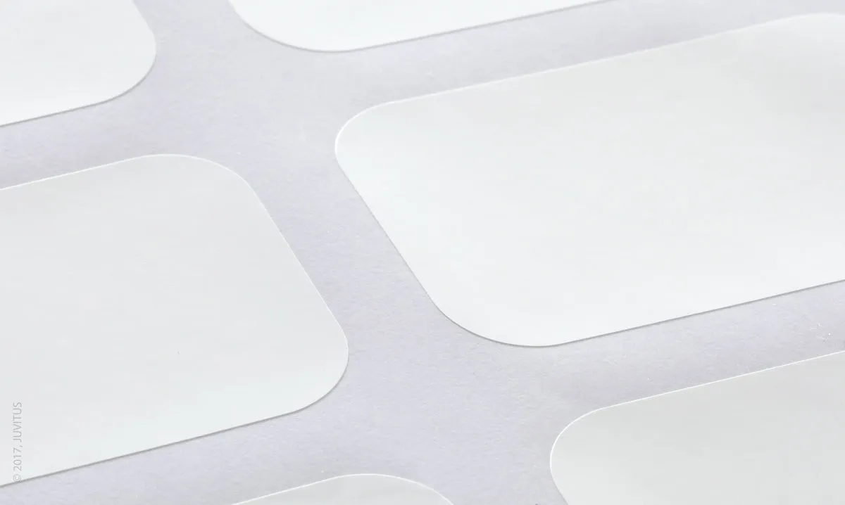 Waterproof White Matte 3.5" x 2.125" Round Corner Rectangle Labels for Laser Printer with Template and Printing Instructions, 5 Sheets,  40 Labels (RG35)